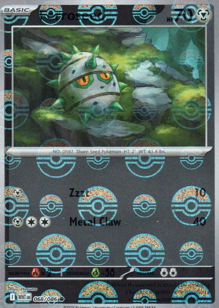 Ferroseed (Poke Ball Pattern) Common SV: White Flare 068/086 NM
