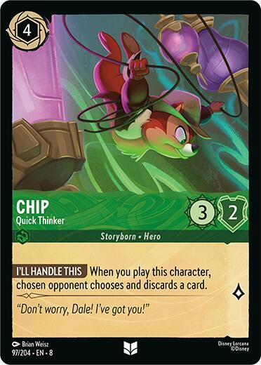 Chip - Quick Thinker Uncommon Reign of Jafar 97/204 NM (Back)