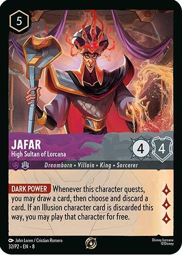 Jafar - High Sultan of Lorcana (Store Champion Participant) Promo Disney Lorcana Promo Cards 32 NM (Back)
