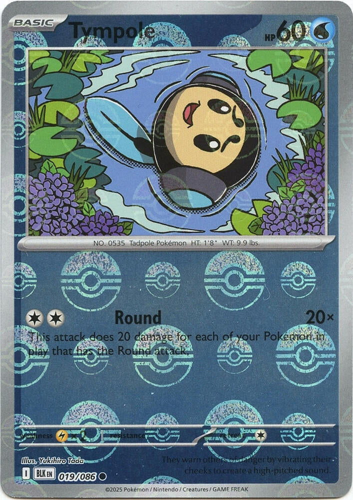 Tympole (Poke Ball Pattern) Common SV: Black Bolt 019/086 NM (Back)