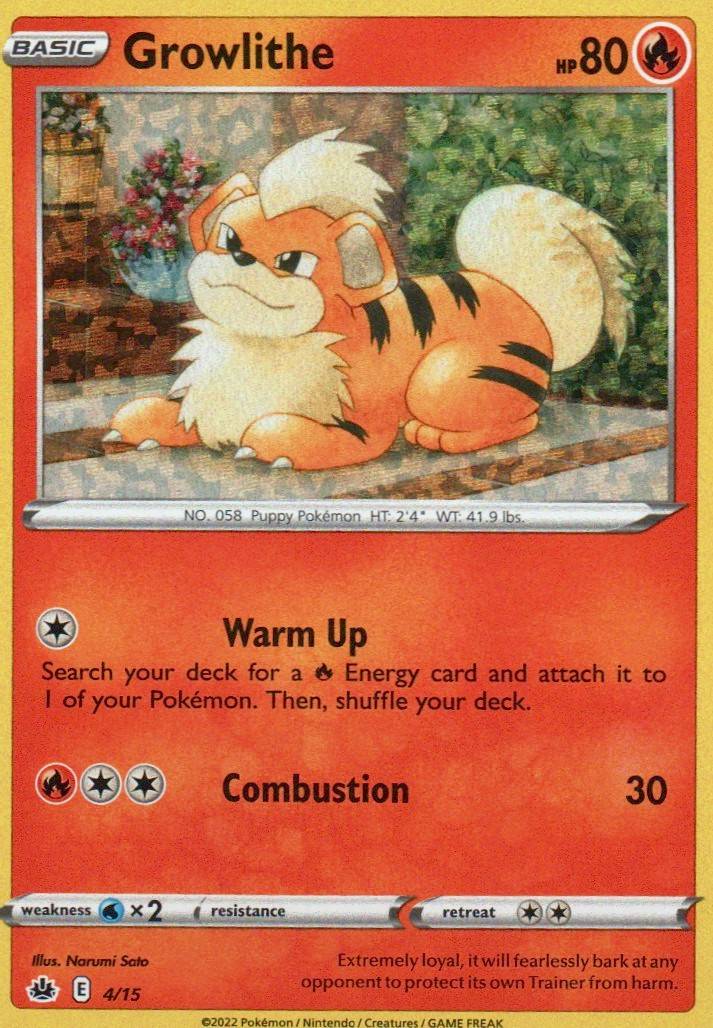 Growlithe - 4/15 Promo McDonald's Promos 2022 004/015 NM