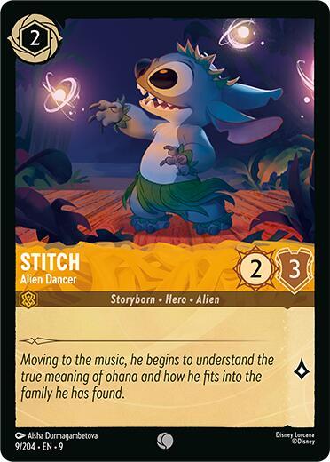Stitch - Alien Dancer Common Fabled 9/204 NM (Back)