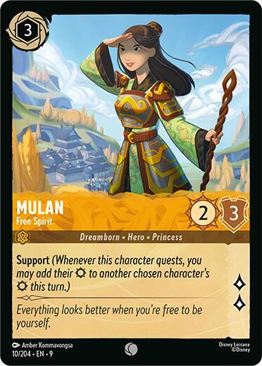 Mulan - Free Spirit Common Fabled 10/204 NM (Back)