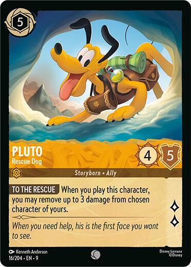 Pluto - Rescue Dog Common Fabled 16/204 NM (Back)