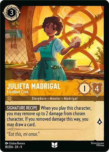 Julieta Madrigal - Excellent Cook Uncommon Fabled 18/204 NM (Back)