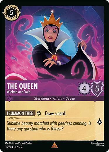 The Queen - Wicked and Vain Rare Fabled 35/204 NM (Back)