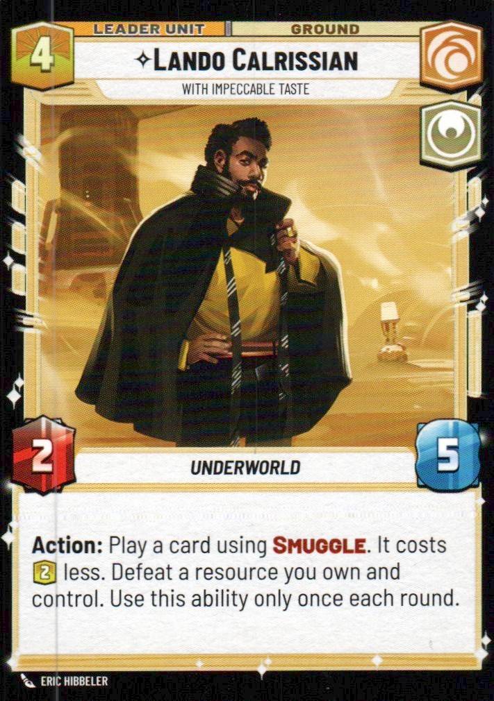 Lando Calrissian - With Impeccable Taste Rare Shadows of the Galaxy 017/262 NM (Back)