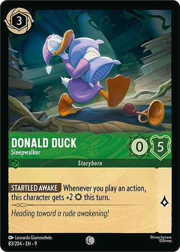 Donald Duck - Sleepwalker Common Fabled 83/204 NM (Back)
