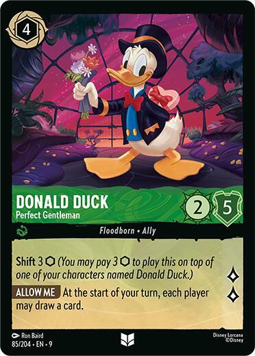 Donald Duck - Perfect Gentleman Uncommon Fabled 85/204 NM (Back)