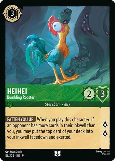 Heihei - Bumbling Rooster Uncommon Fabled 86/204 NM (Back)