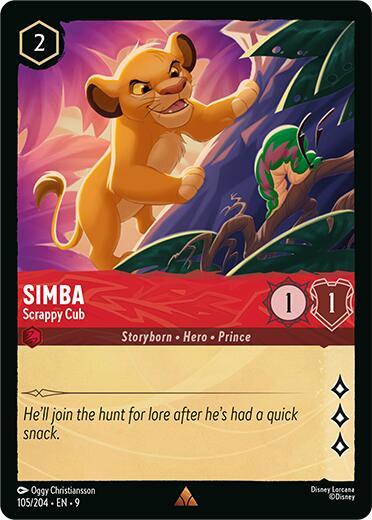 Simba - Scrappy Cub Rare Fabled 105/204 NM (Back)