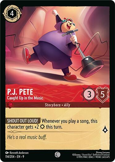 P.J. Pete - Caught Up in the Music Common Fabled 114/204 NM (Back)