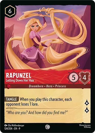 Rapunzel - Letting Down Her Hair Common Fabled 124/204 NM (Back)