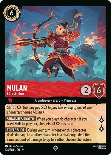Mulan - Elite Archer Super Rare Fabled 126/204 NM (Back)