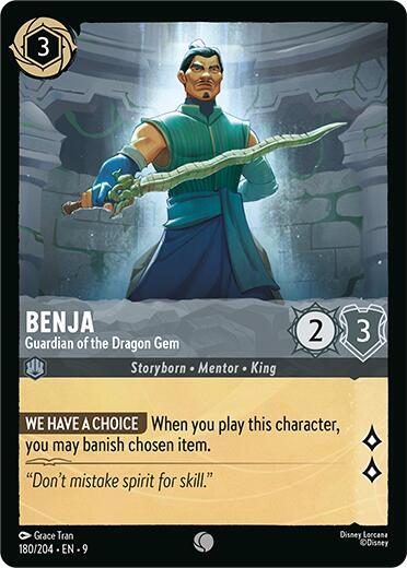 Benja - Guardian of the Dragon Gem Common Fabled 180/204 NM (Back)
