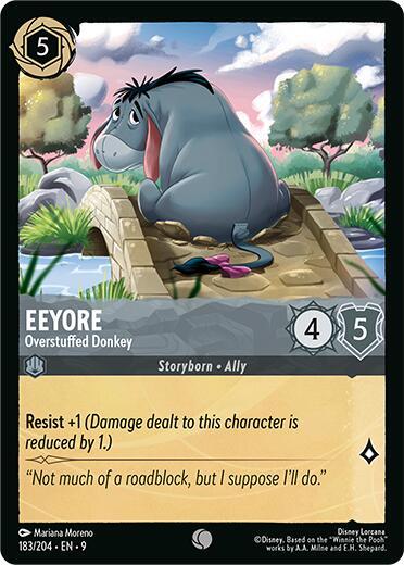 Eeyore - Overstuffed Donkey Common Fabled 183/204 NM (Back)