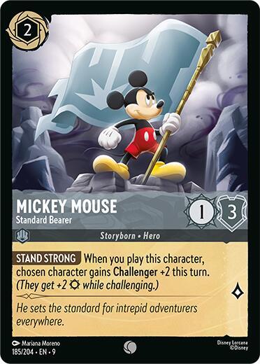 Mickey Mouse - Standard Bearer Common Fabled 185/204 NM (Back)