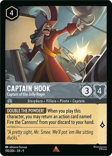 Captain Hook - Captain of the Jolly Roger Rare Fabled 190/204 NM (Back)
