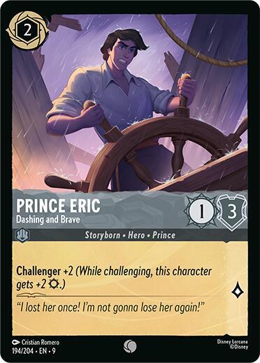 Prince Eric - Dashing and Brave Common Fabled 194/204 NM (Back)