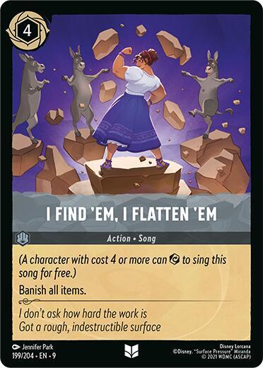 I Find 'Em, I Flatten 'Em Uncommon Fabled 199/204 NM (Back)
