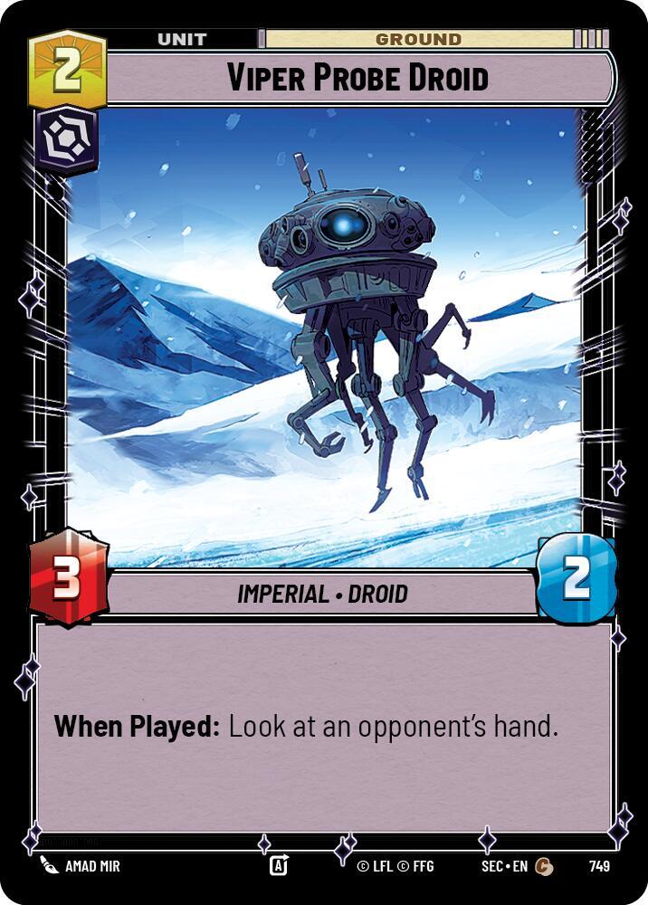 Viper Probe Droid (Foil) Common Secrets of Power 749 NM (Back)