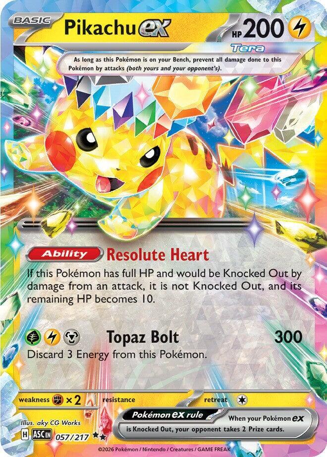 Pikachu ex Double Rare ME: Ascended Heroes 057/217 NM (Back)