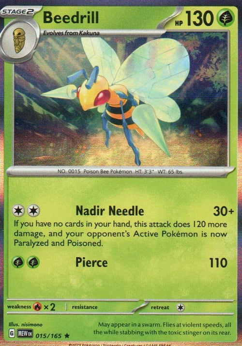 Beedrill Rare SV: Scarlet & Violet 151 015/165 NM