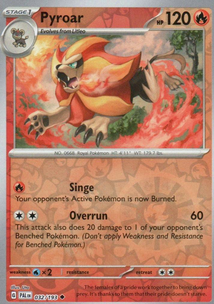 Pyroar - Uncommon SV02: Paldea Evolved 032/193 NM