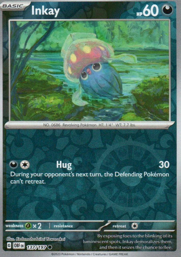 Inkay Common SV03: Obsidian Flames 137/197 NM