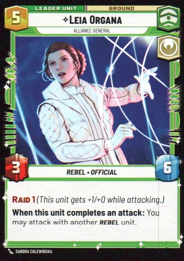Leia Organa - Alliance General Common Spark of Rebellion 009/252 NM (Back)
