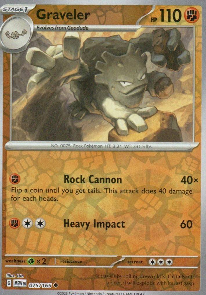 Graveler Uncommon SV: Scarlet & Violet 151 075/165 NM