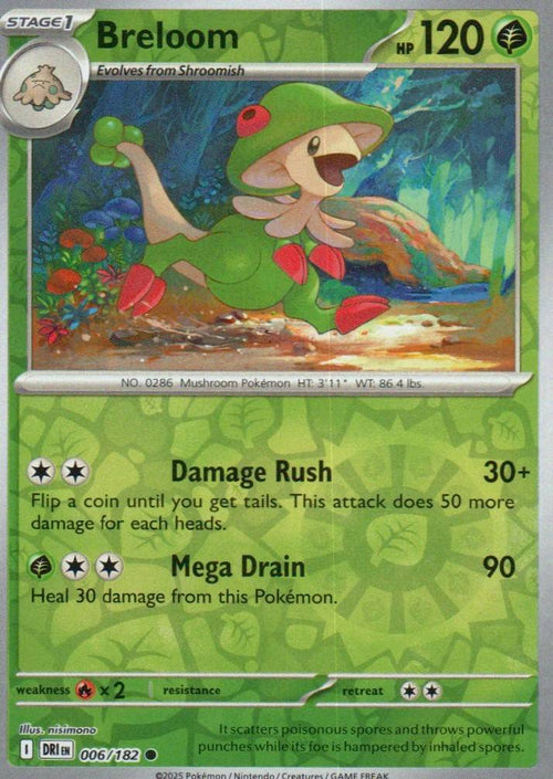 Breloom Common SV10: Destined Rivals 006/182 NM