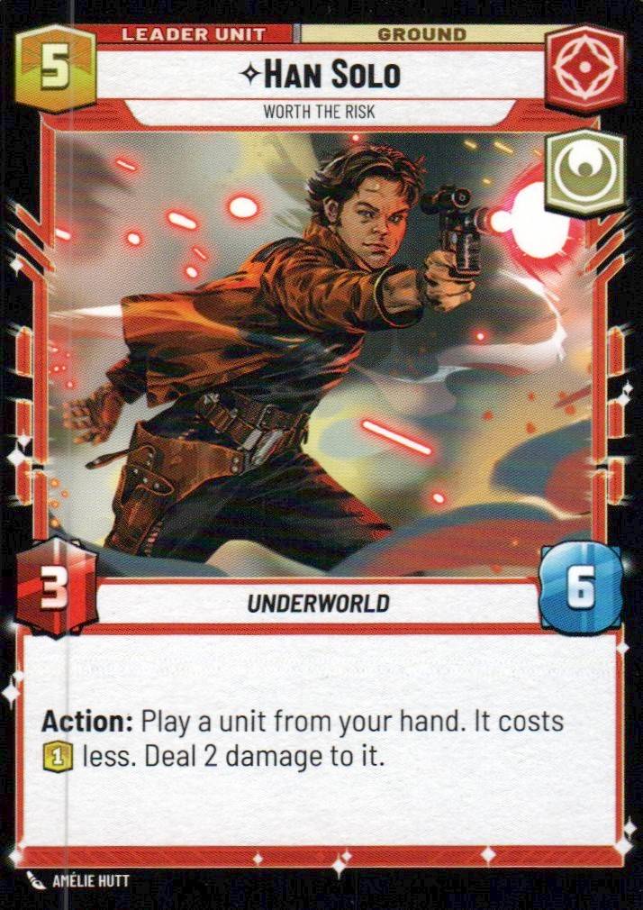 Han Solo - Worth the Risk Common Shadows of the Galaxy 013/262 NM (Back)