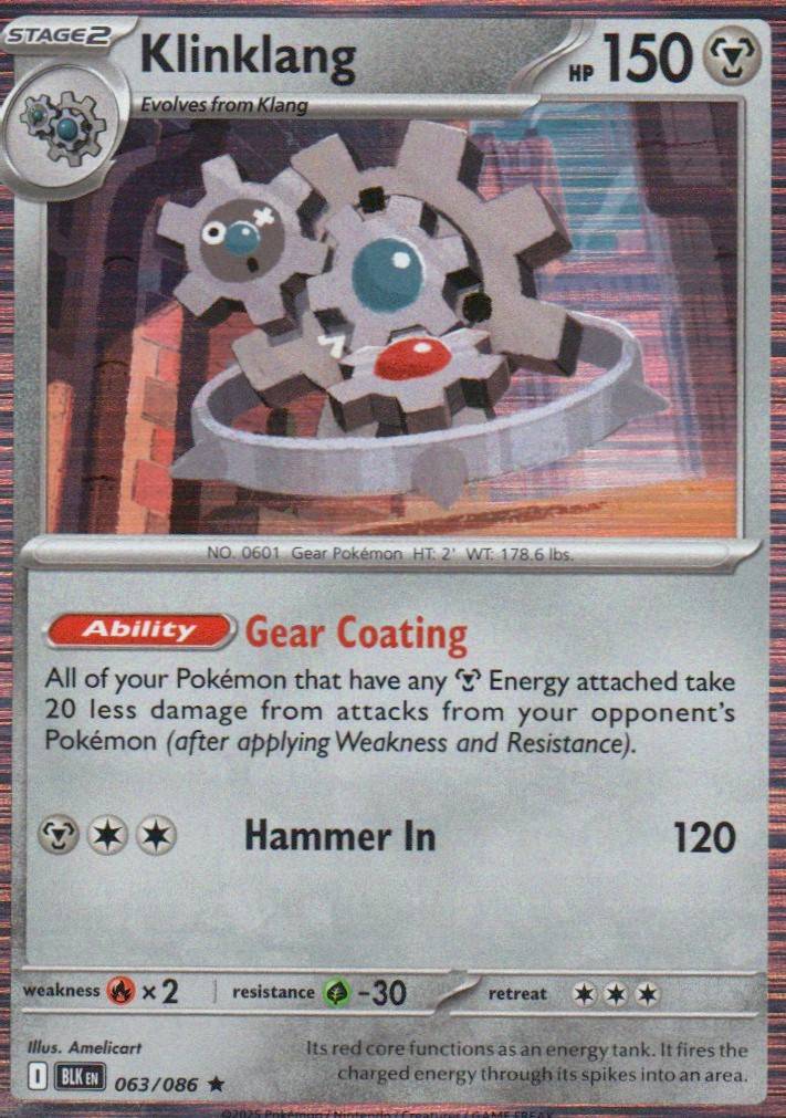 Klinklang Rare SV: Black Bolt 063/086 NM
