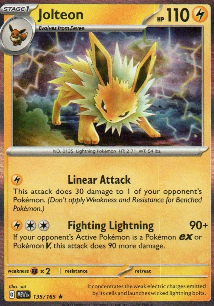 Jolteon Rare SV: Scarlet & Violet 151 135/165 NM