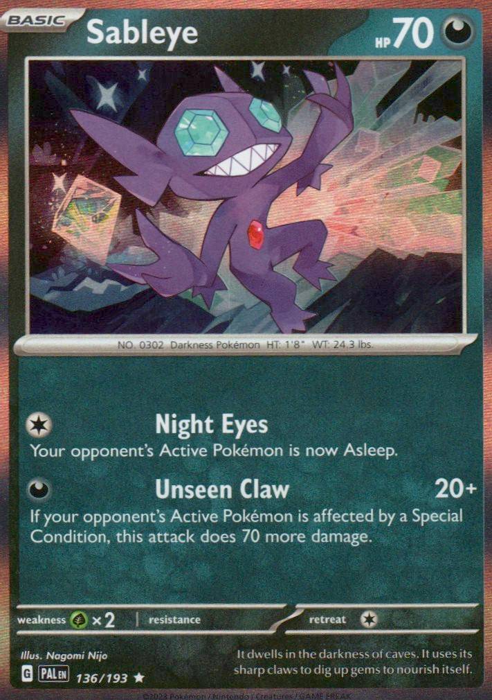 Sableye Rare SV02: Paldea Evolved 136/193 NM