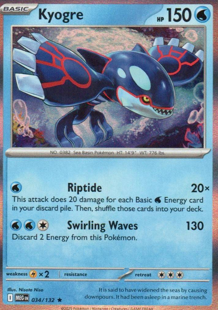 Kyogre Rare ME01: Mega Evolution 034/132 NM
