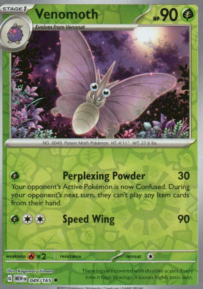 Venomoth Uncommon SV: Scarlet & Violet 151 049/165 NM