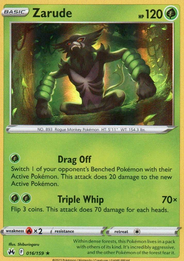 Zarude Holo Rare Crown Zenith 016/159 NM