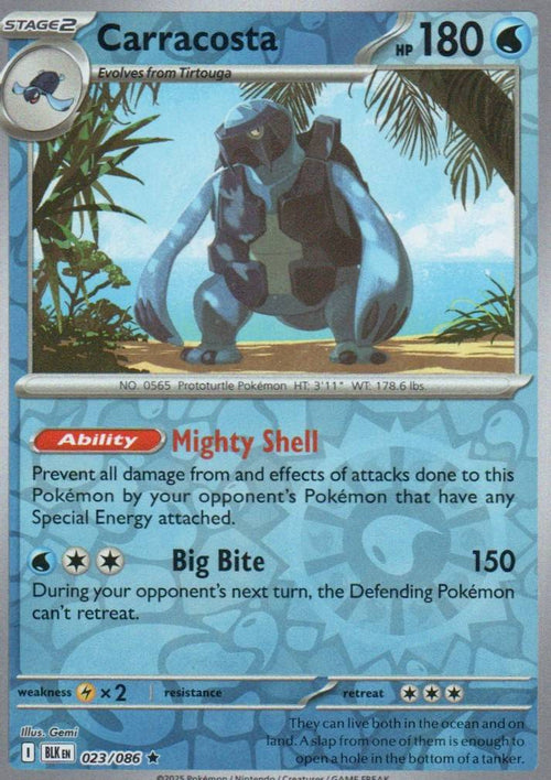 Carracosta Rare SV: Black Bolt 023/086 NM