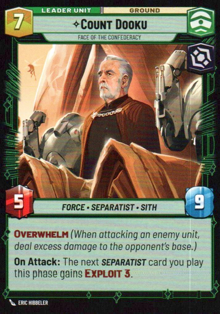 Count Dooku - Face of the Confederacy Common Twilight of the Republic 005/257 NM (Back)