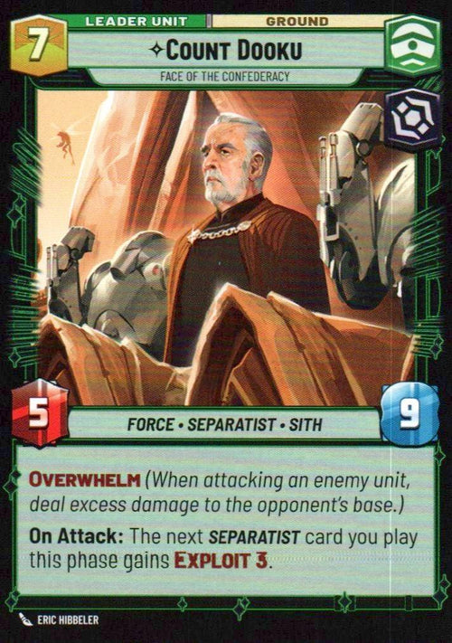 Count Dooku - Face of the Confederacy Common Twilight of the Republic 005/257 NM (Back)