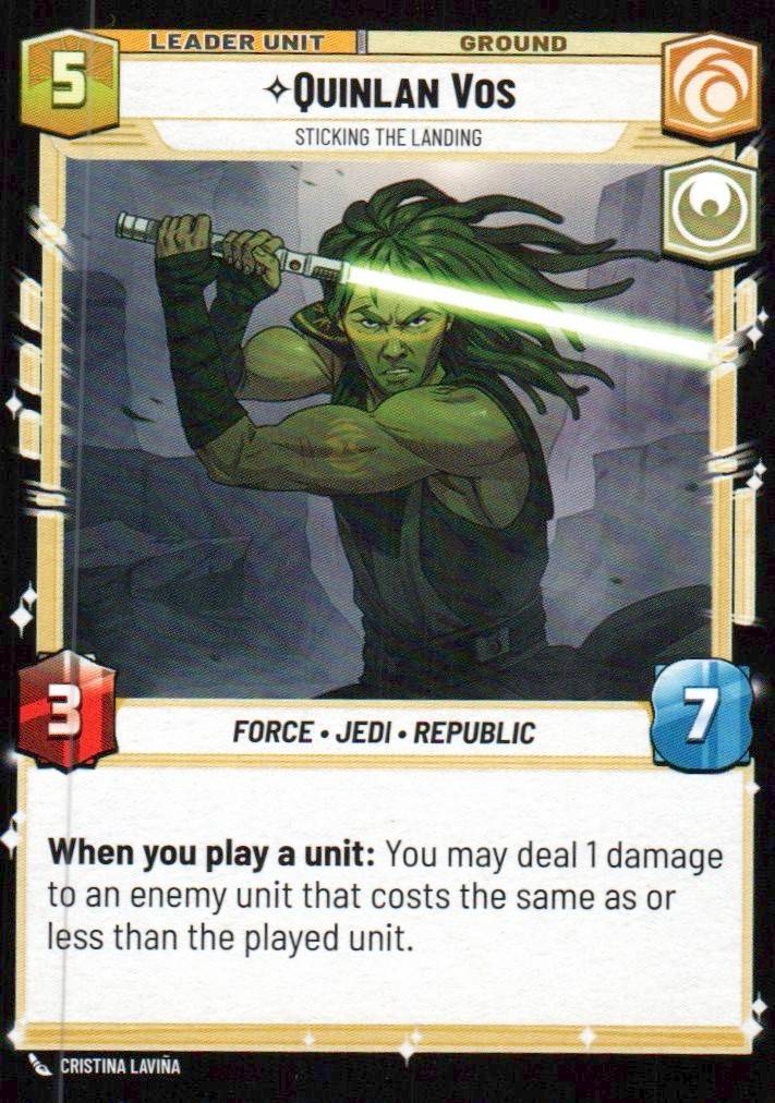 Quinlan Vos - Sticking the Landing Common Twilight of the Republic 018/257 NM (Back)
