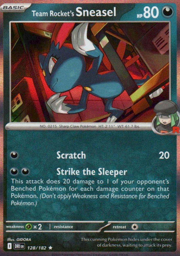 Team Rocket's Sneasel Rare SV10: Destined Rivals 128/182 NM
