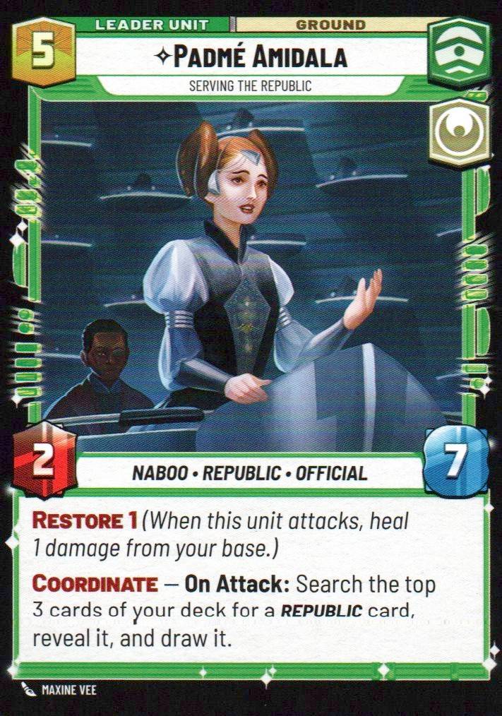 Padmé Amidala - Serving the Republic Common Twilight of the Republic 008/257 NM (Back)