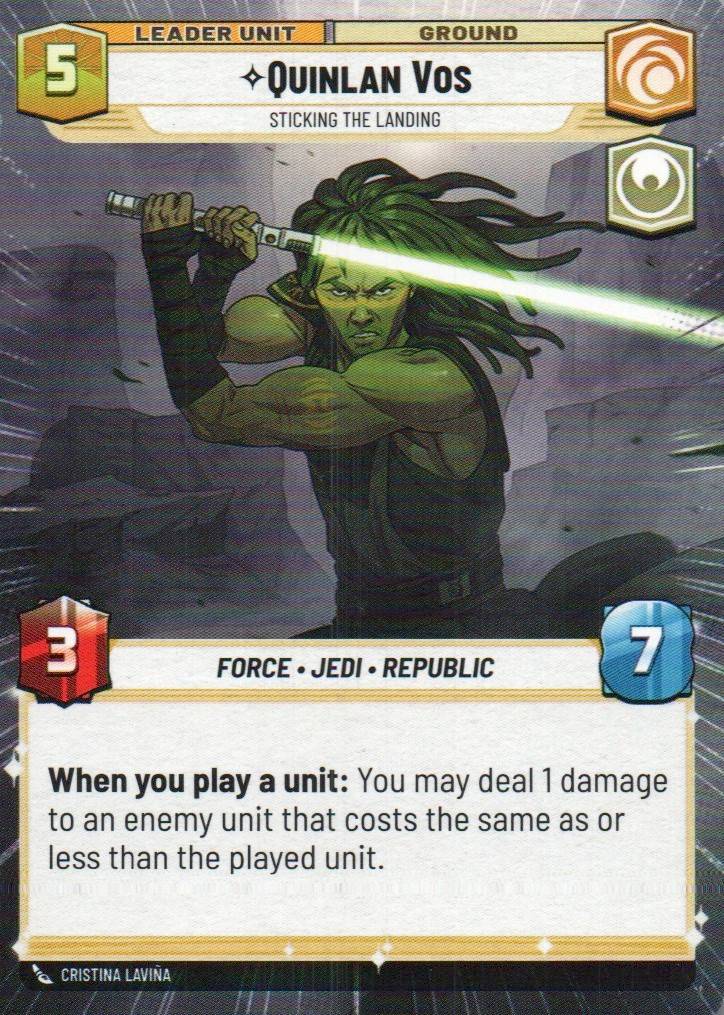 Quinlan Vos - Sticking the Landing (Hyperspace) Common Twilight of the Republic 293 NM (Back)