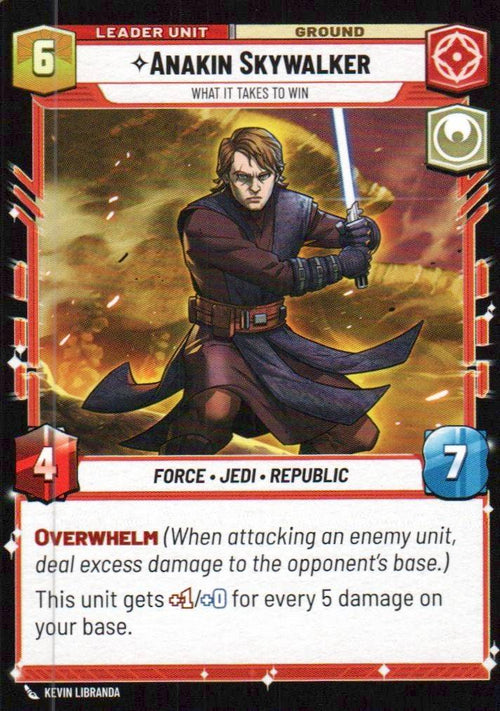 Anakin Skywalker - What it Takes to Win Common Twilight of the Republic 012/257 NM (Back)