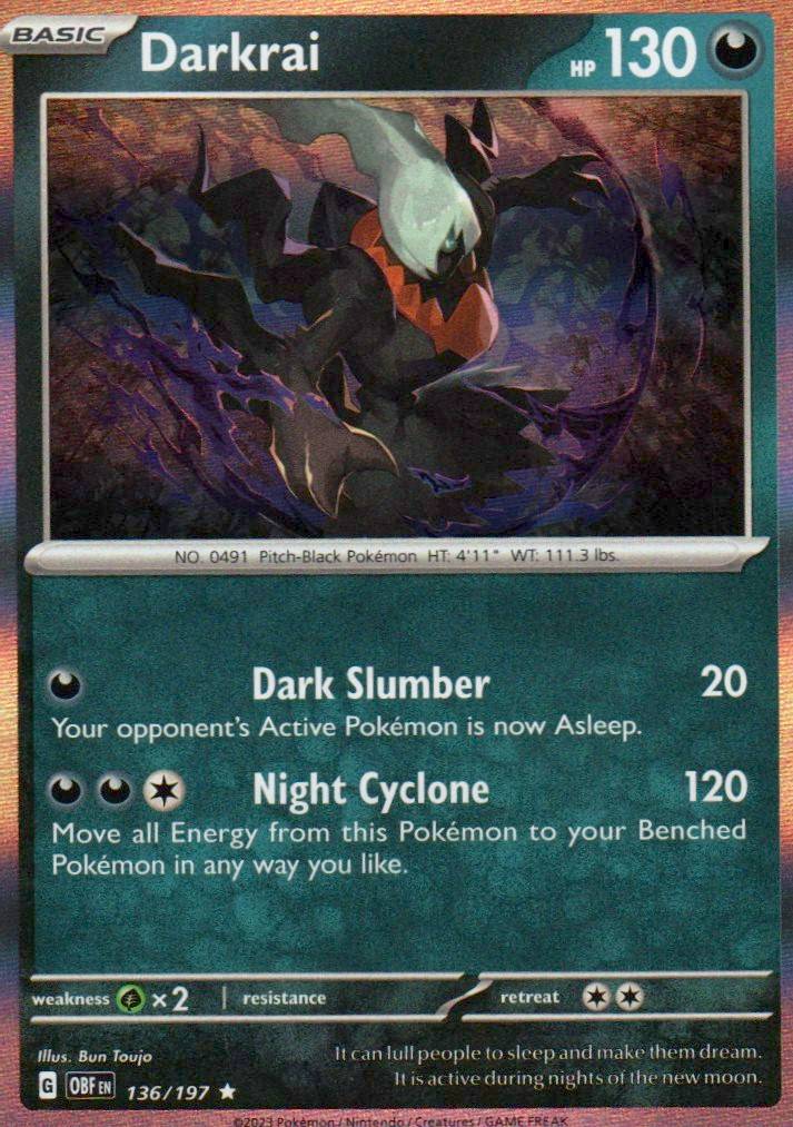 Darkrai Rare SV03: Obsidian Flames 136/197 NM