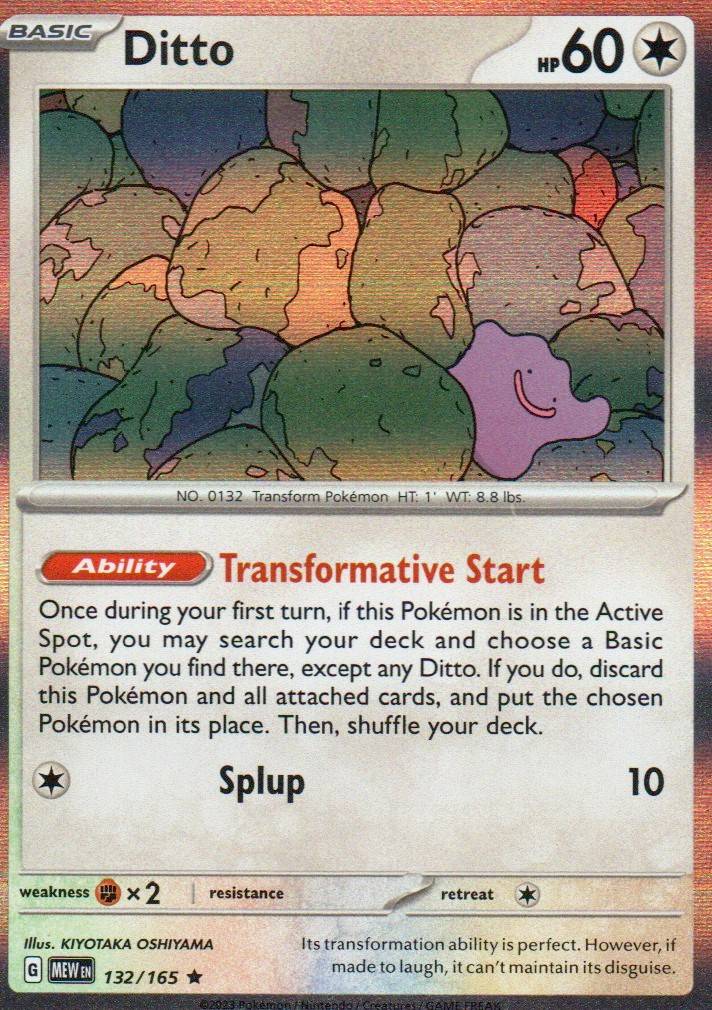 Ditto Rare SV: Scarlet & Violet 151 132/165 NM