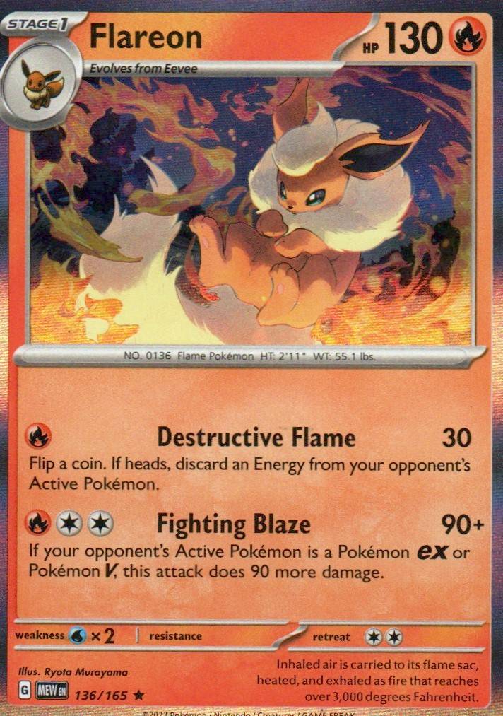 Flareon Rare SV: Scarlet & Violet 151 136/165 NM